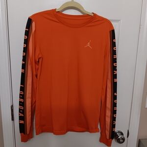 Air Jordan Men's Vibrant Orange Long Sleeve Tee